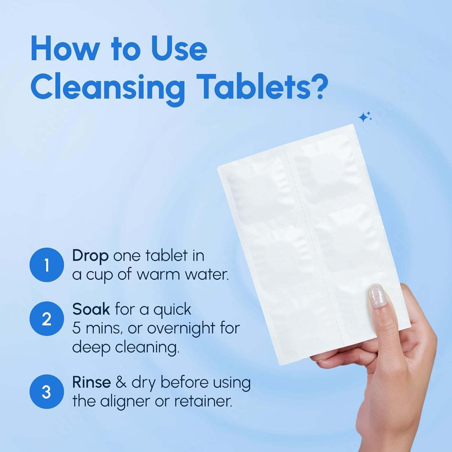 Tabletas Limpiadoras AlignerCo para Alineadores y Dentaduras - 120 Unidades