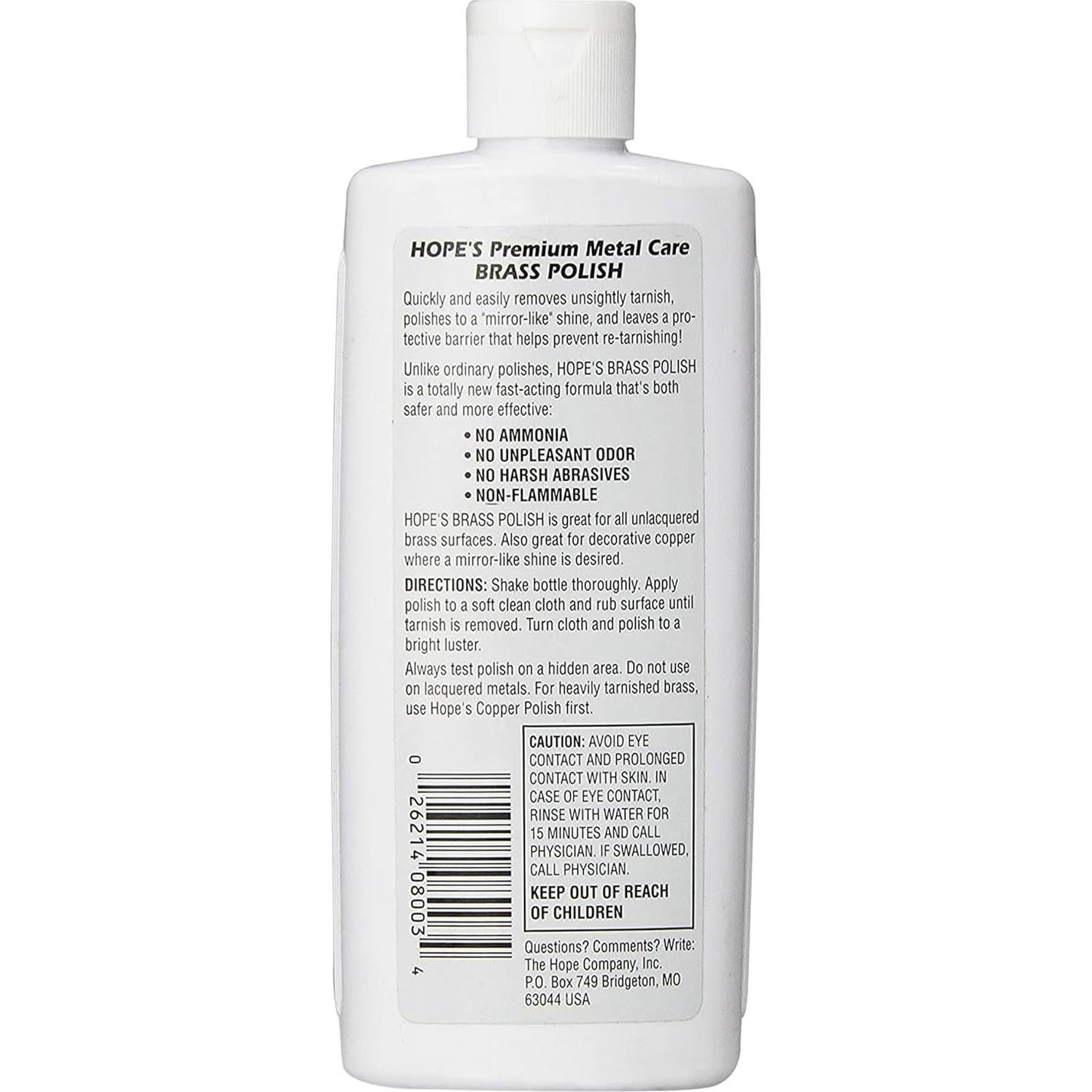 Limpiador y Pulidor de Latón Hope's 236.6 ml - Multi-Superficie