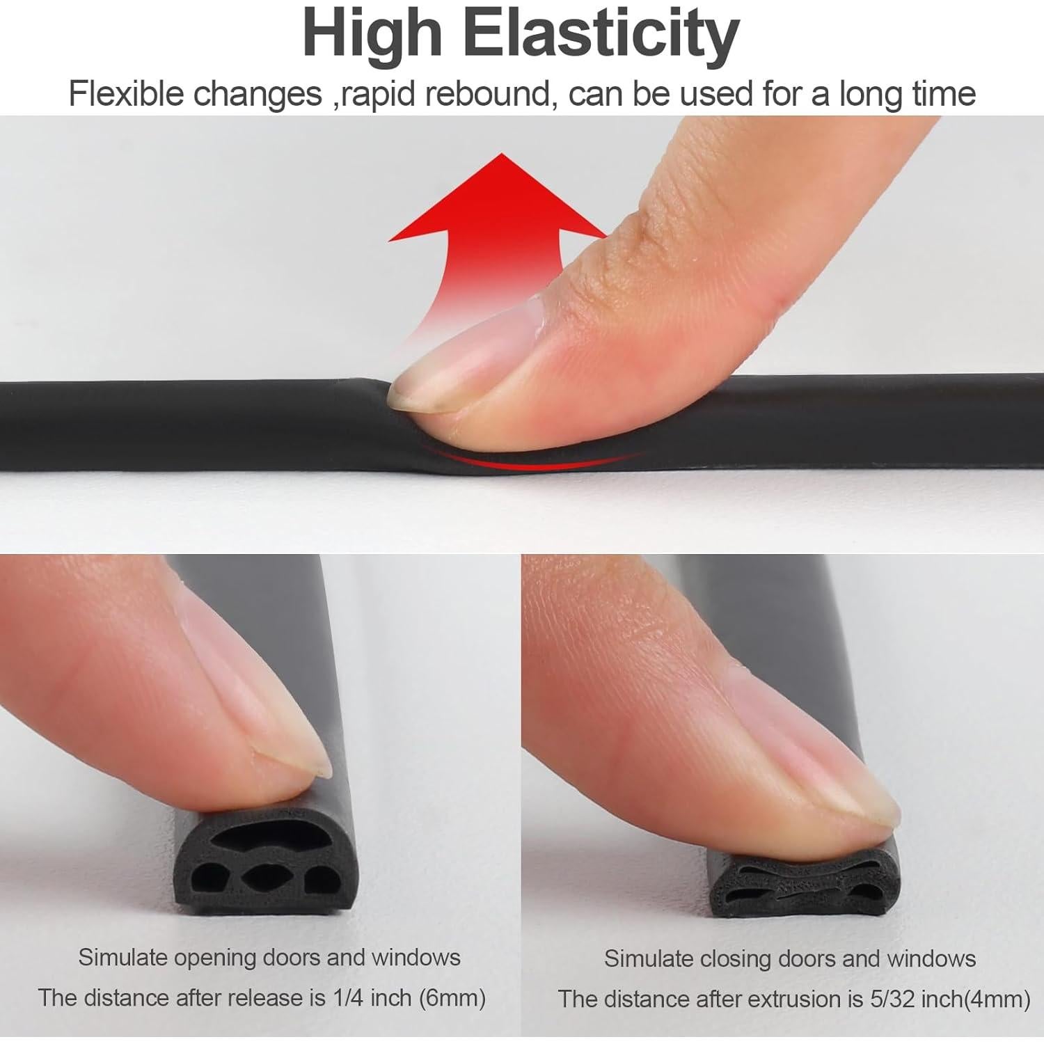 Tira de Sellado de Puerta Benory 6m Silicona Aislamiento Acústico