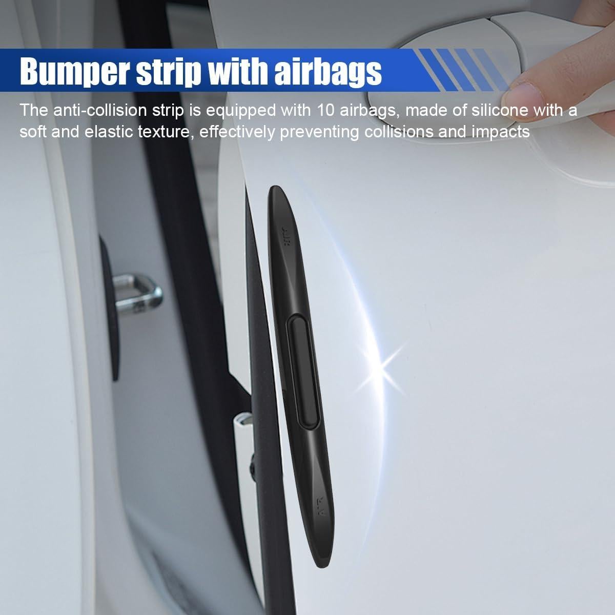 4 Protectores de Bordes de Puerta UHANBUT Anticolisión Negro