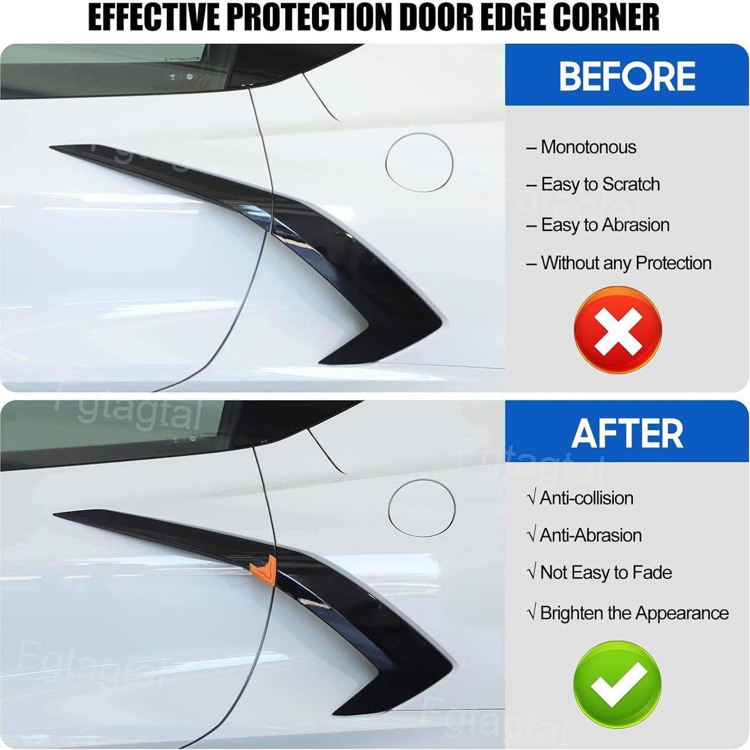 Protectores de Esquinas de Puerta Chevrolet Corvette C8 2020-2024 - Silicona Anticolisión (2PCS, Naranja)