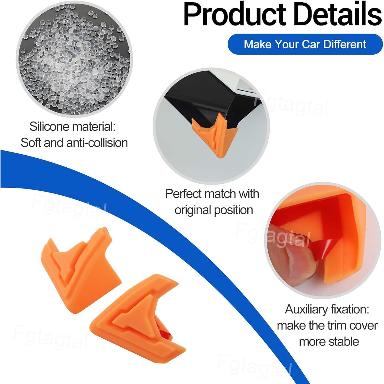 Protectores de Esquinas de Puerta Chevrolet Corvette C8 2020-2024 - Silicona Anticolisión (2PCS, Naranja)