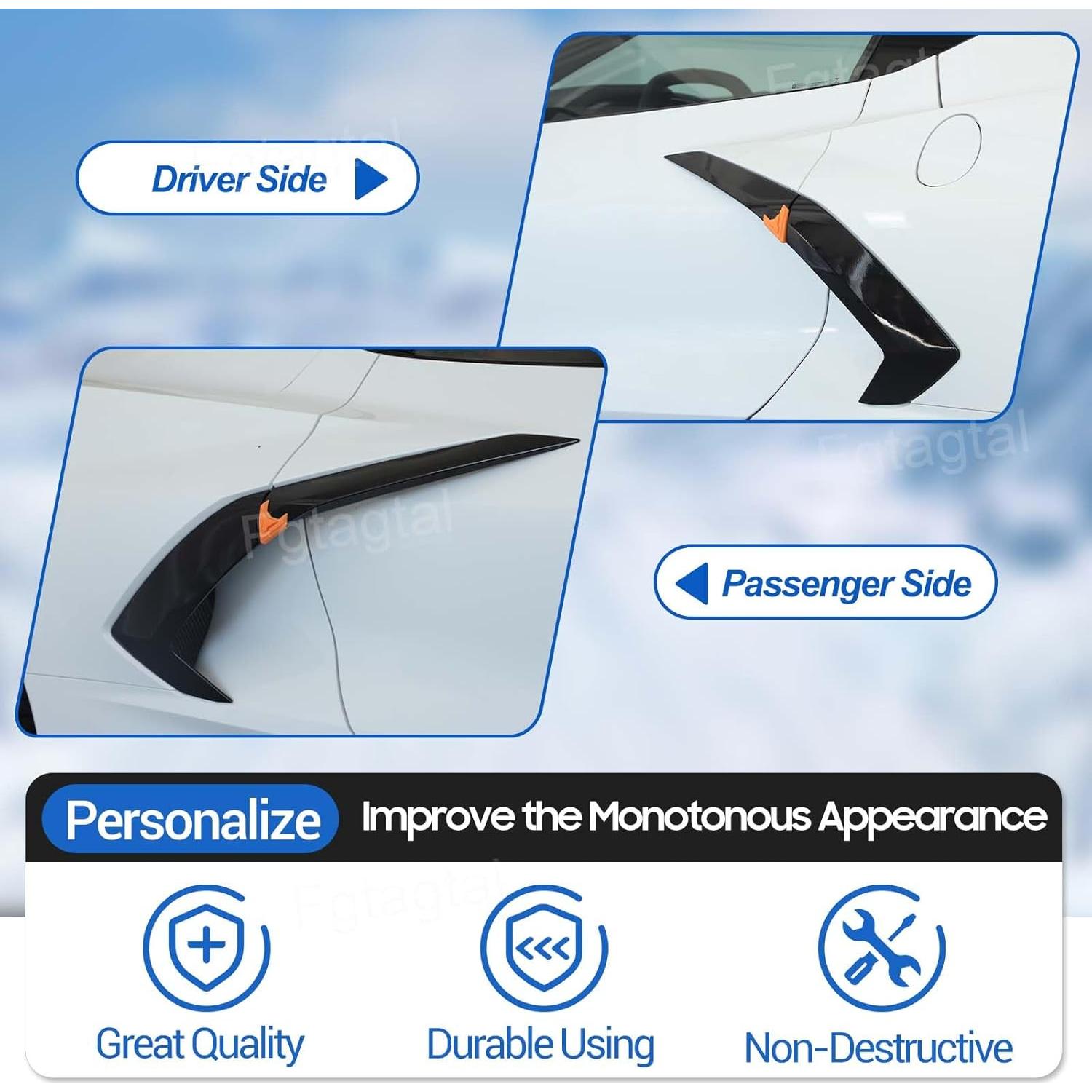 Protectores de Esquinas de Puerta Chevrolet Corvette C8 2020-2024 - Silicona Anticolisión (2PCS, Naranja)