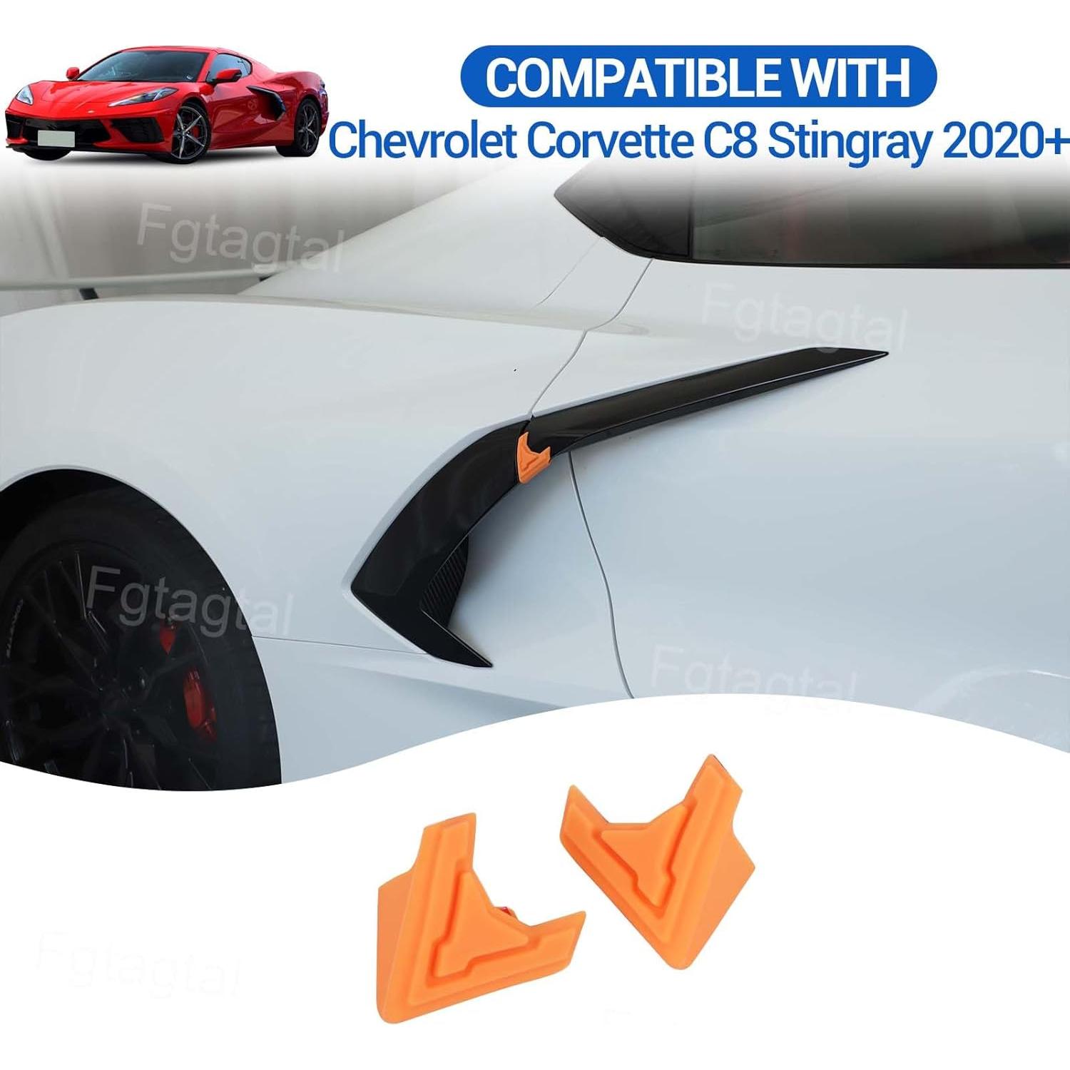 Protectores de Esquinas de Puerta Chevrolet Corvette C8 2020-2024 - Silicona Anticolisión (2PCS, Naranja)