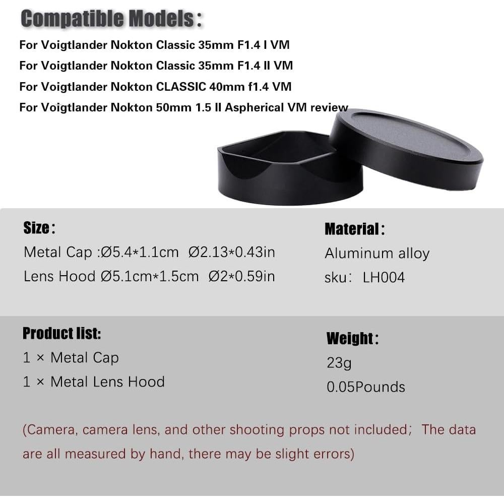 Capucha de lente cuadrada DBZZ para Voigtlander 35mm 40mm 50mm