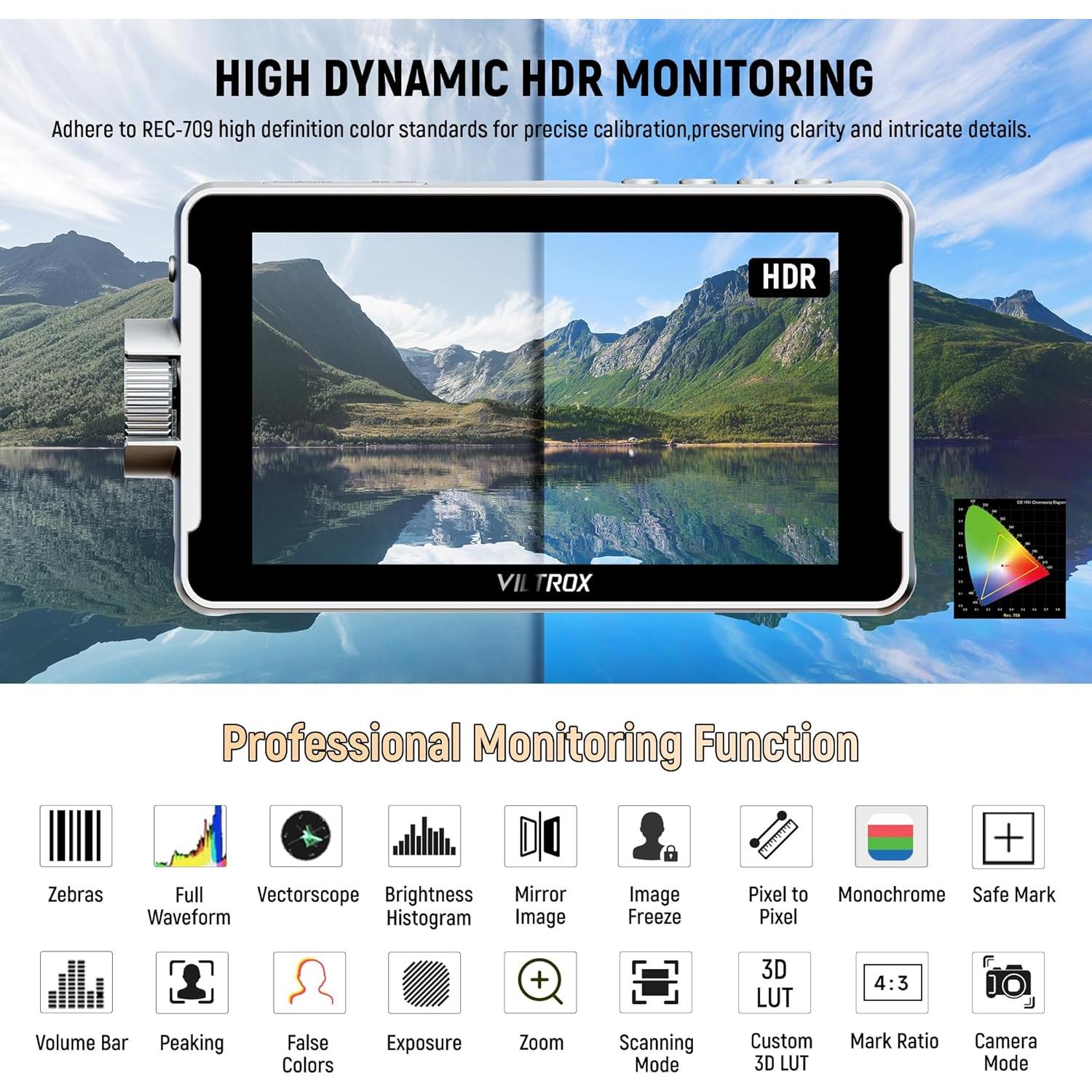 Monitor de Campo VILTROX DC-V1 5.5" Táctil 1920x1080 HDMI