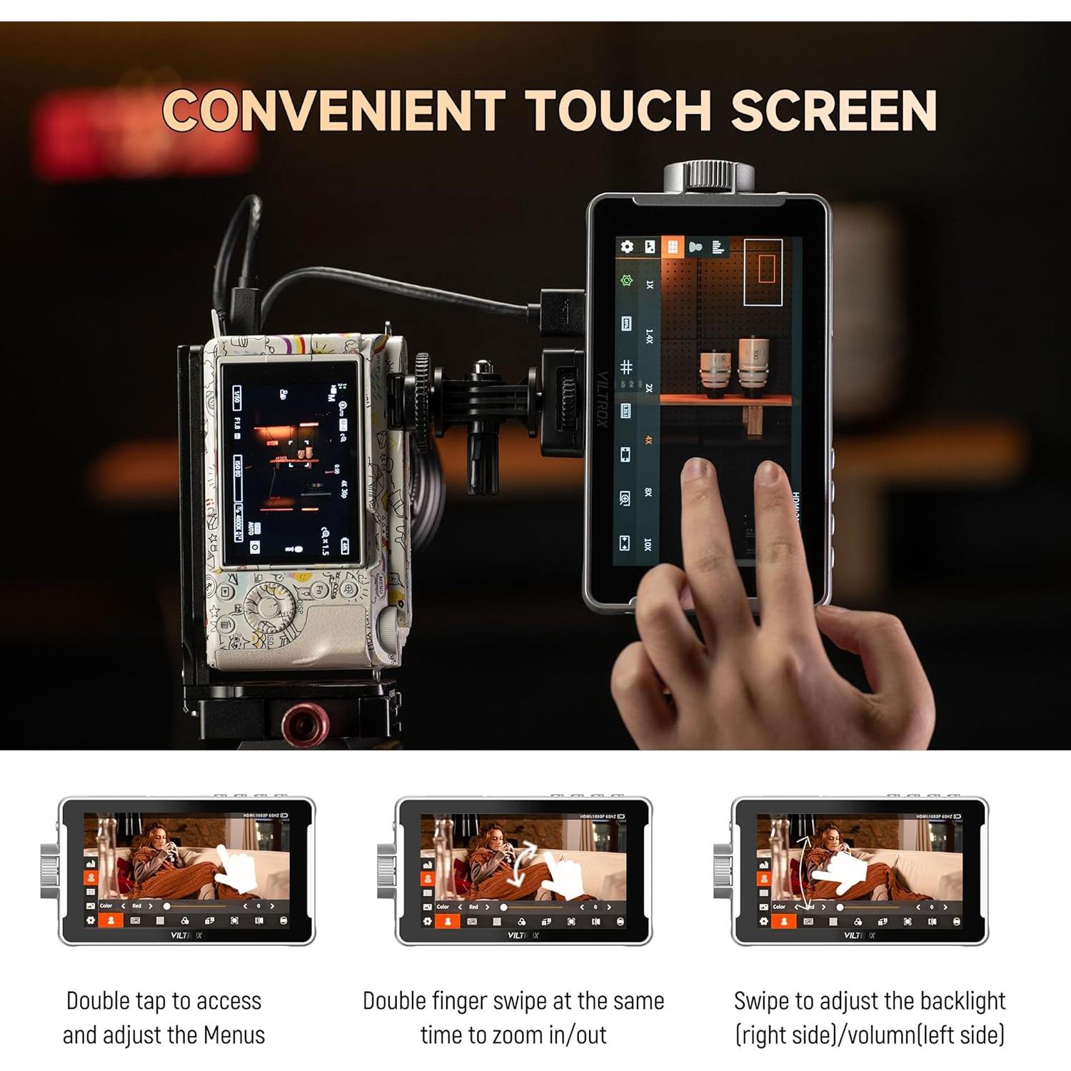 Monitor de Campo VILTROX DC-V1 5.5" Táctil 1920x1080 HDMI