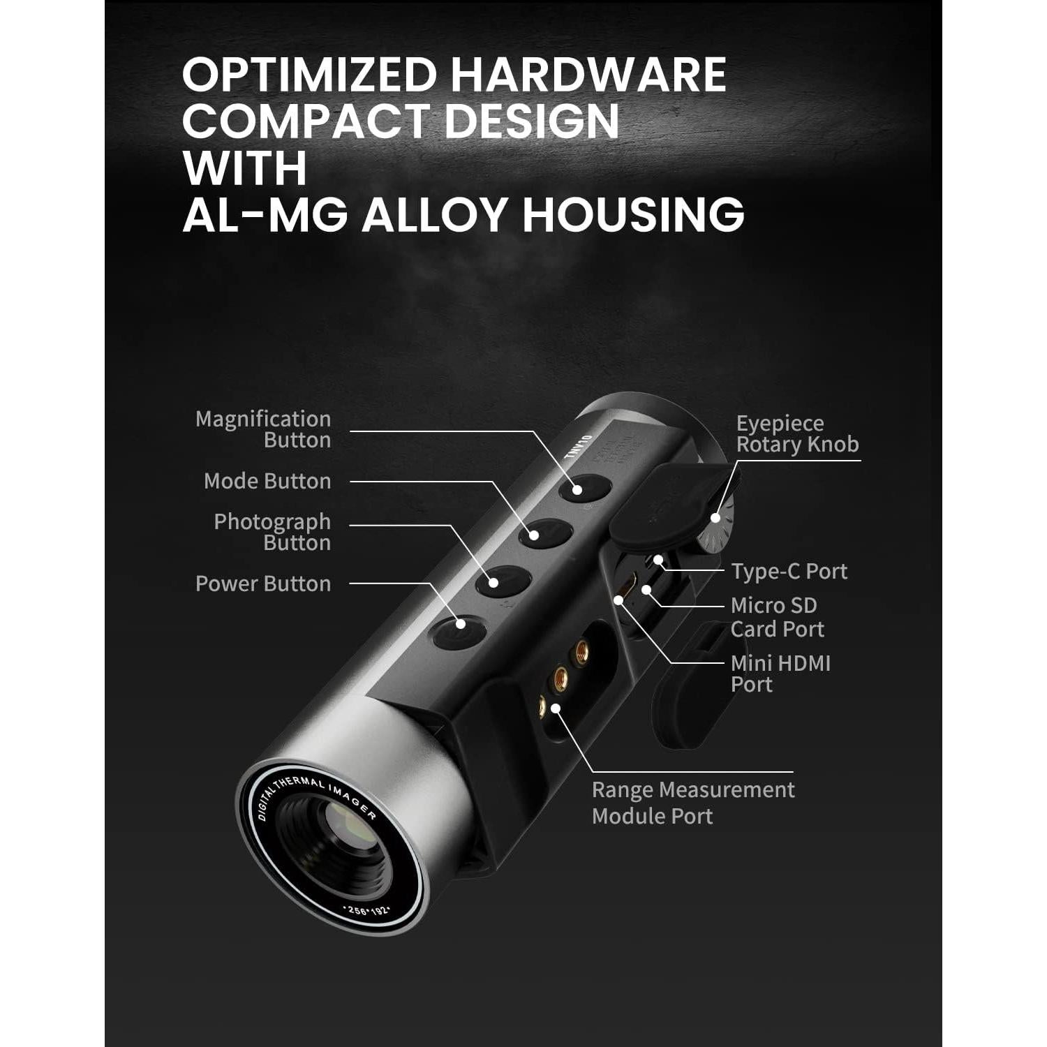 Monocular Térmico MiLESEEY TNV10 256x192 550m Visión Nocturna