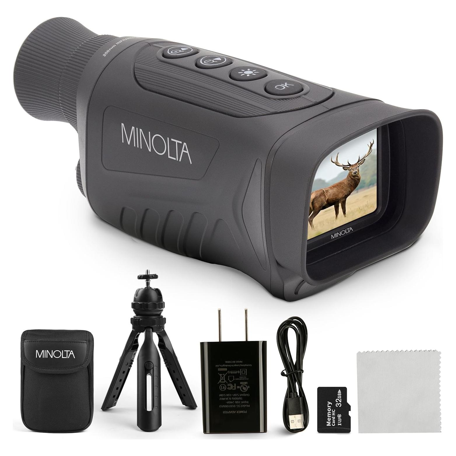 Monóculo Digital de Visión Nocturna Minolta 6x25 4K HD Negro