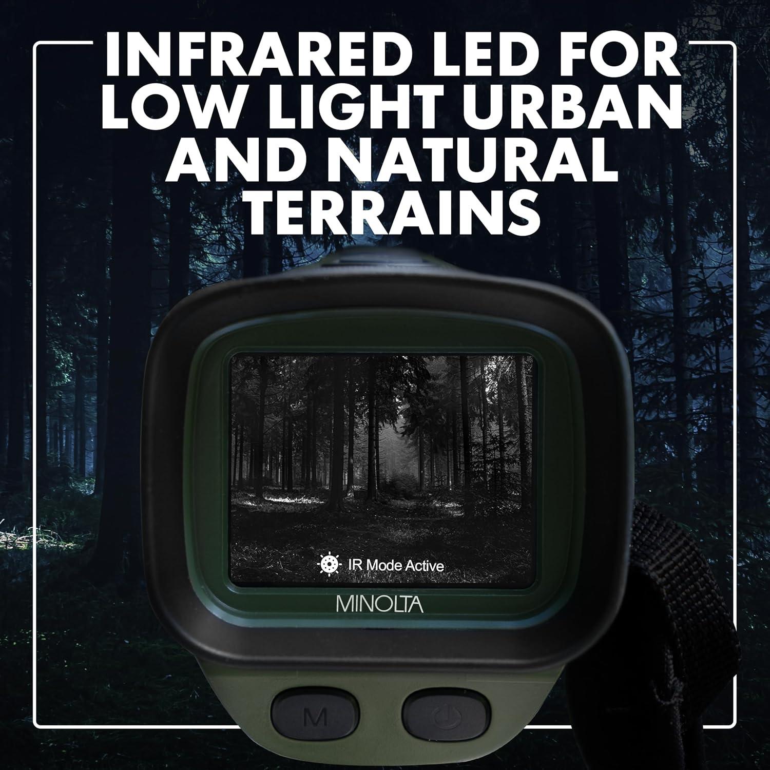 Monóculo Digital de Visión Nocturna Minolta 6x25 4K HD Negro