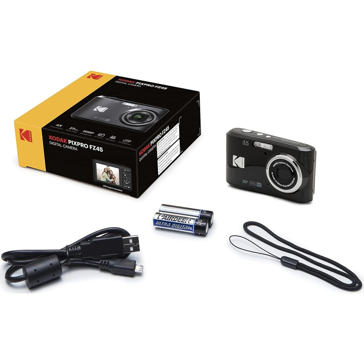 Cámara Digital Kodak PIXPRO FZ45 16MP Zoom 4x Gran Angular 27mm