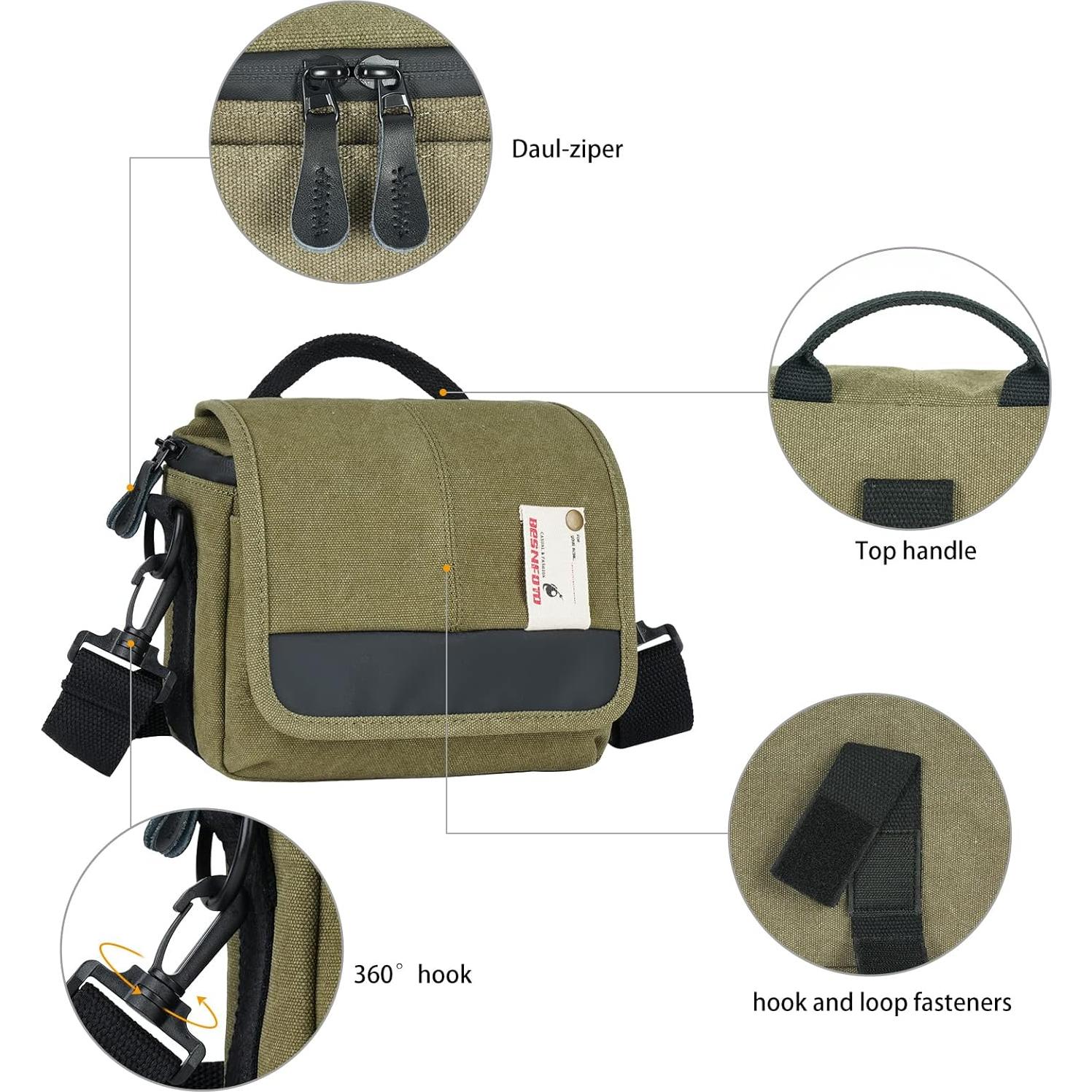 Bolsa de cámara Besnfoto BF-1015 pequeña impermeable verde