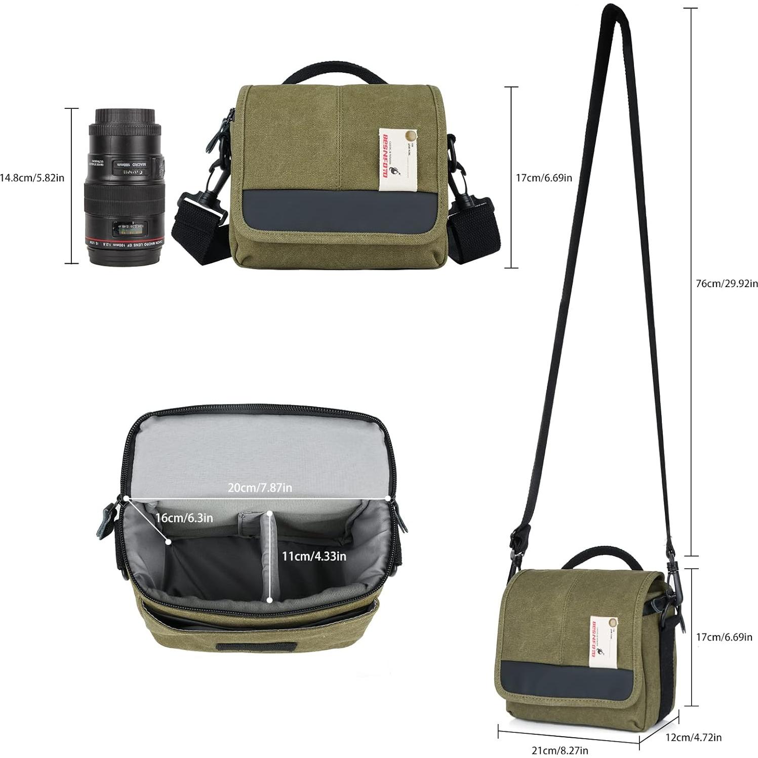 Bolsa de cámara Besnfoto BF-1015 pequeña impermeable verde