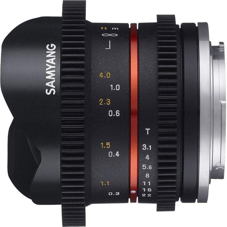 Lente Samyang 8mm T3.1 VDSLR Manual para Sony E Gran Angular