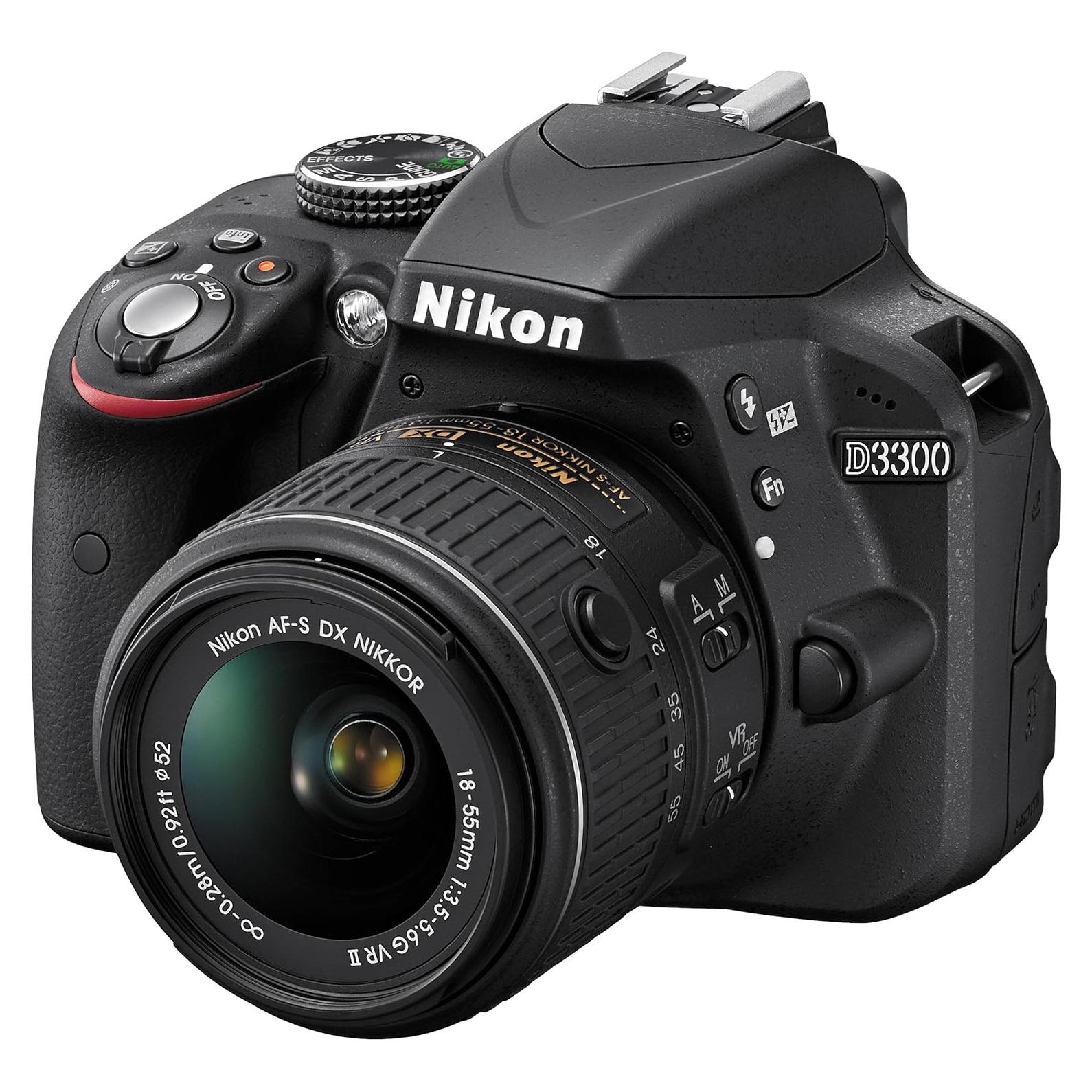 Nikon D3300 24.2 MP CMOS Digital SLR with Auto Focus-S DX Nikkor 18-55mm f/3.5-5.6G VR II Zoom Lens (Black)