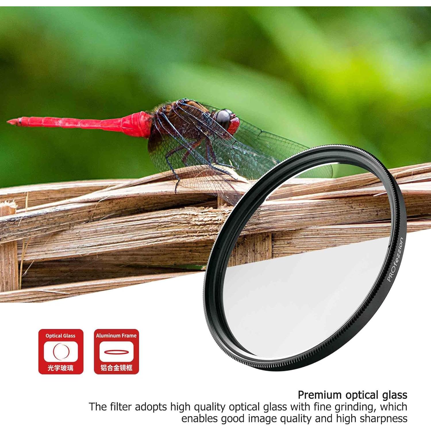 Filtro de Acercamiento PROfezzion 52mm +10 para Lentes Macro