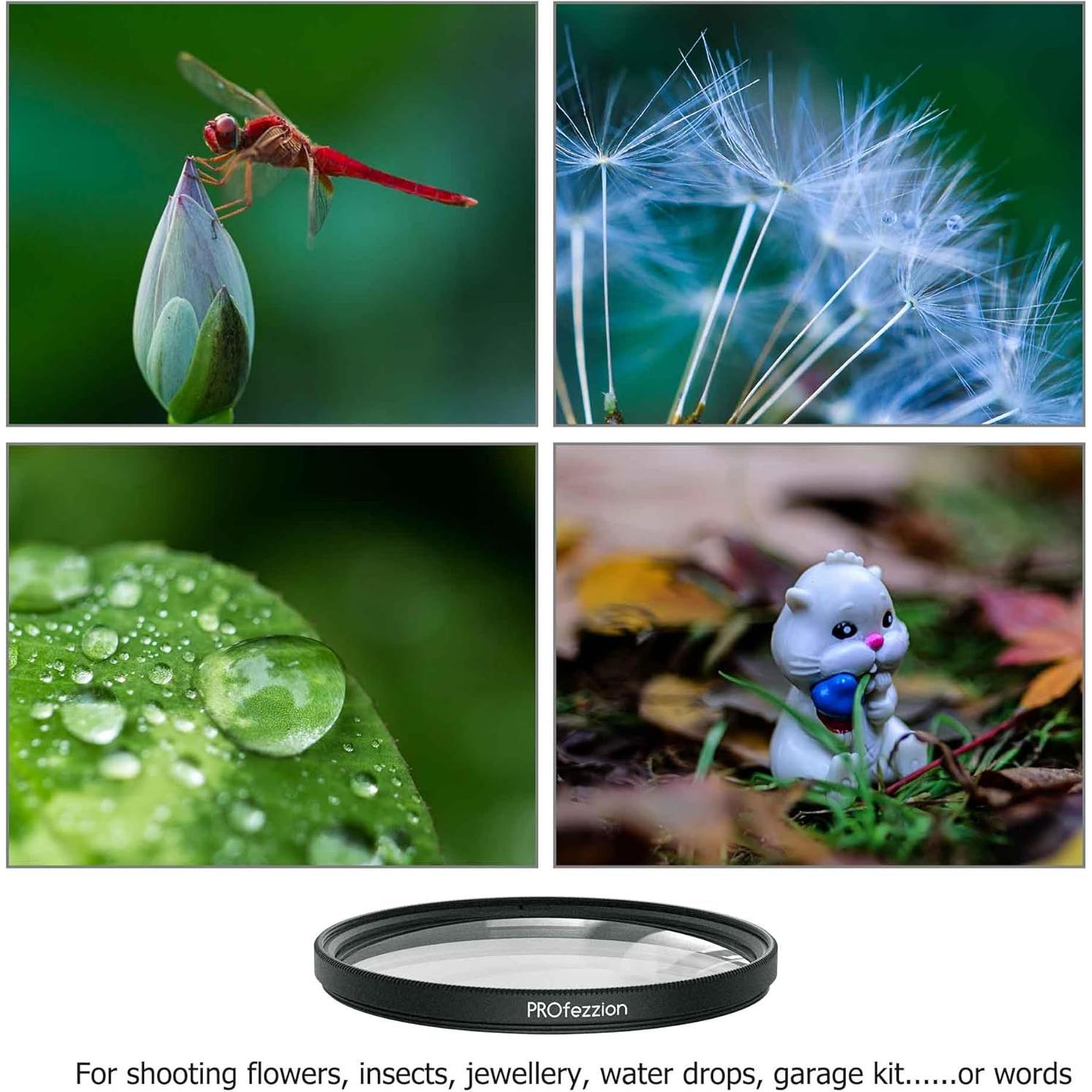 Filtro de Acercamiento PROfezzion 52mm +10 para Lentes Macro