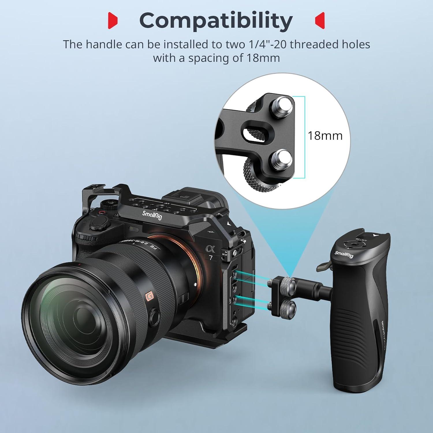 Mango Lateral Rotativo SmallRig 12731 con Silicona Antideslizante