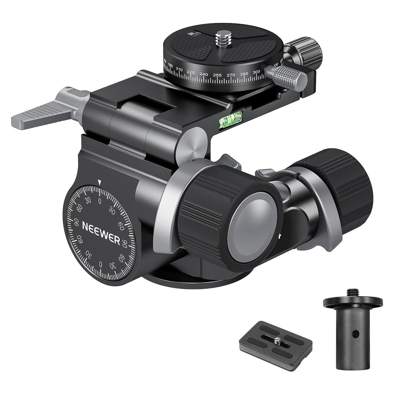 Cabezal de Trípode Engranado NEEWER TH14 Pan y Tilt 360°