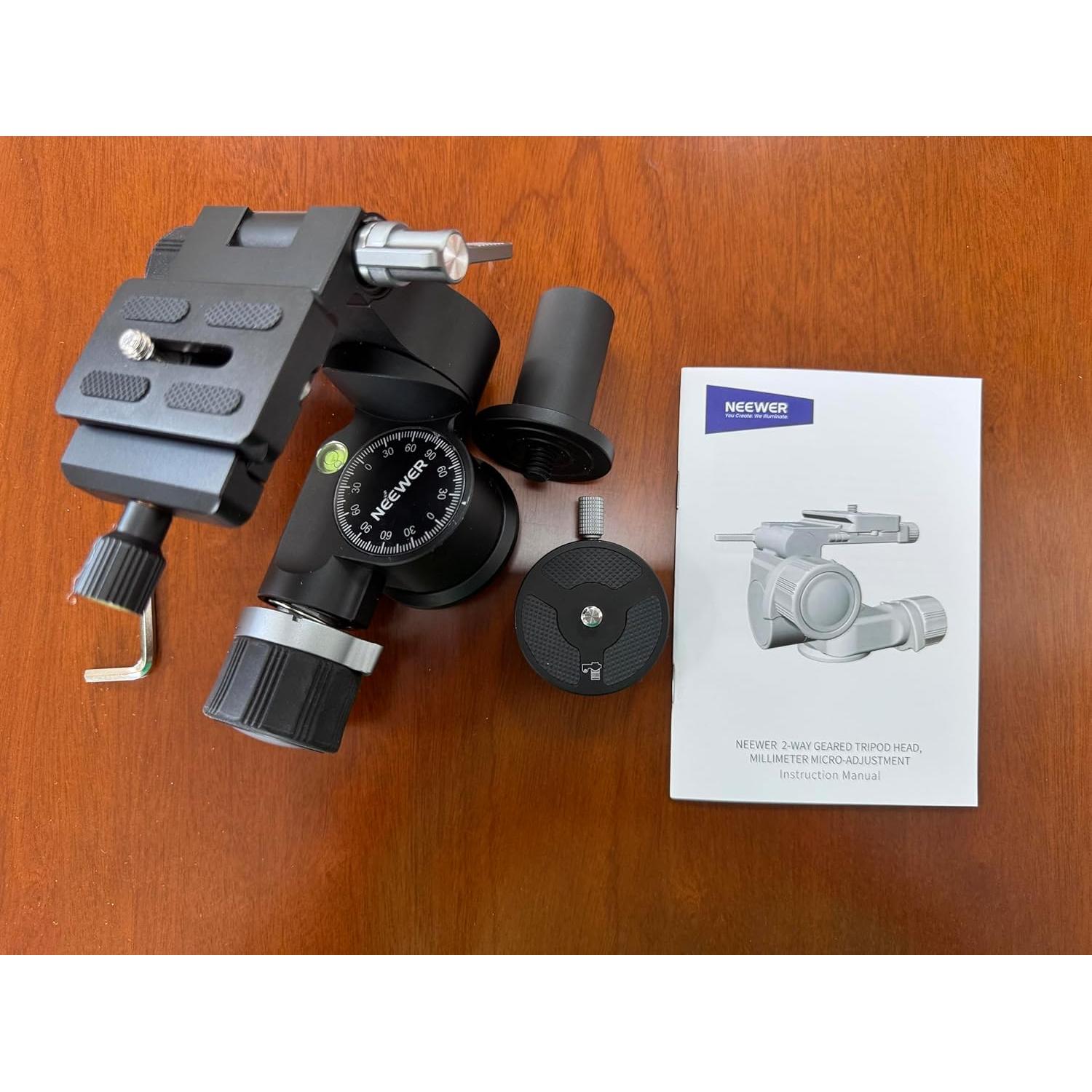 Cabezal de Trípode Engranado NEEWER TH14 Pan y Tilt 360°