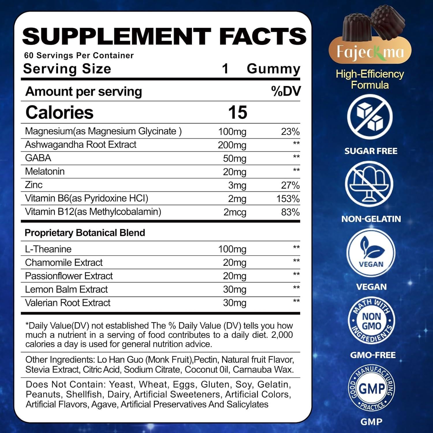 Gomitas de Melatonina Natural 20mg Fajeckma 120 Unidades