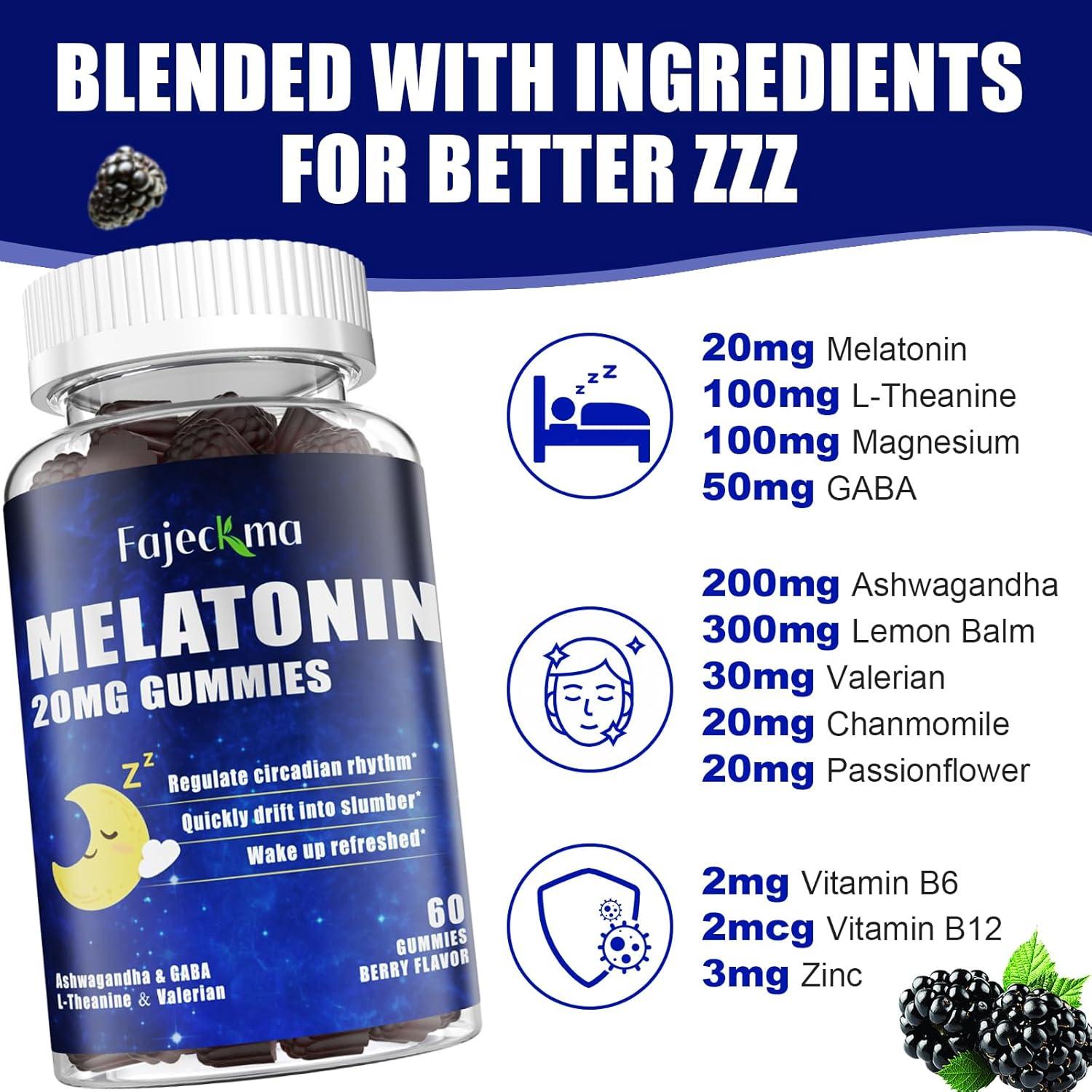 Gomitas de Melatonina Natural 20mg Fajeckma 120 Unidades