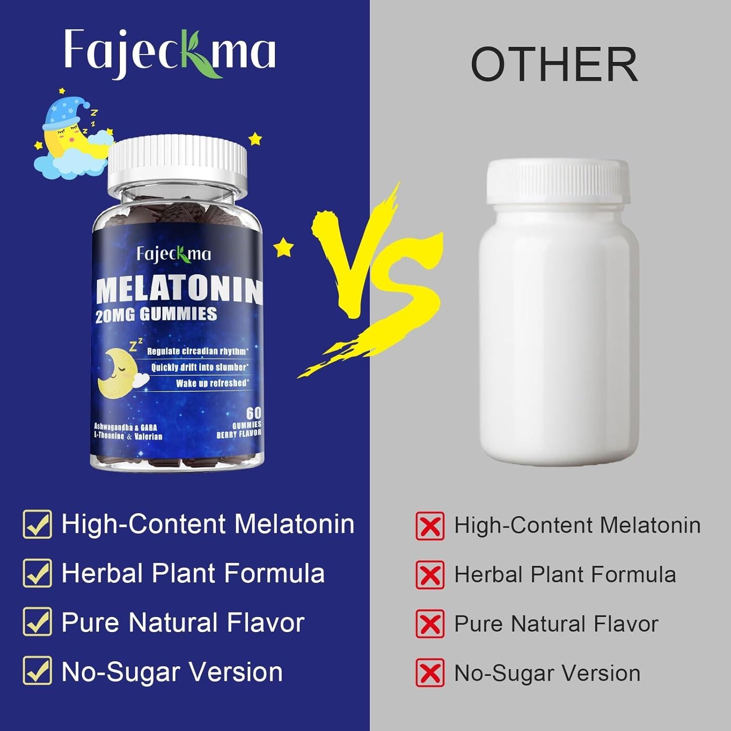 Gomitas de Melatonina Natural 20mg Fajeckma 120 Unidades