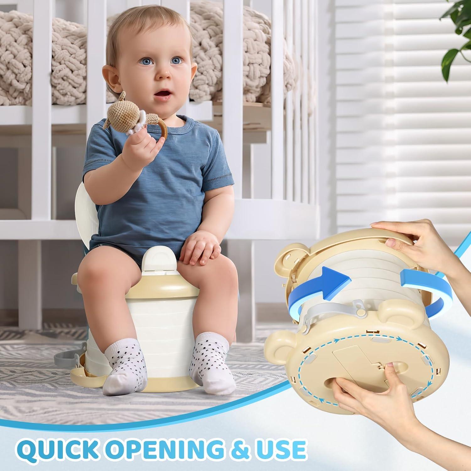 Asiento de Inodoro Portátil Orzbow para Niños - Caqui