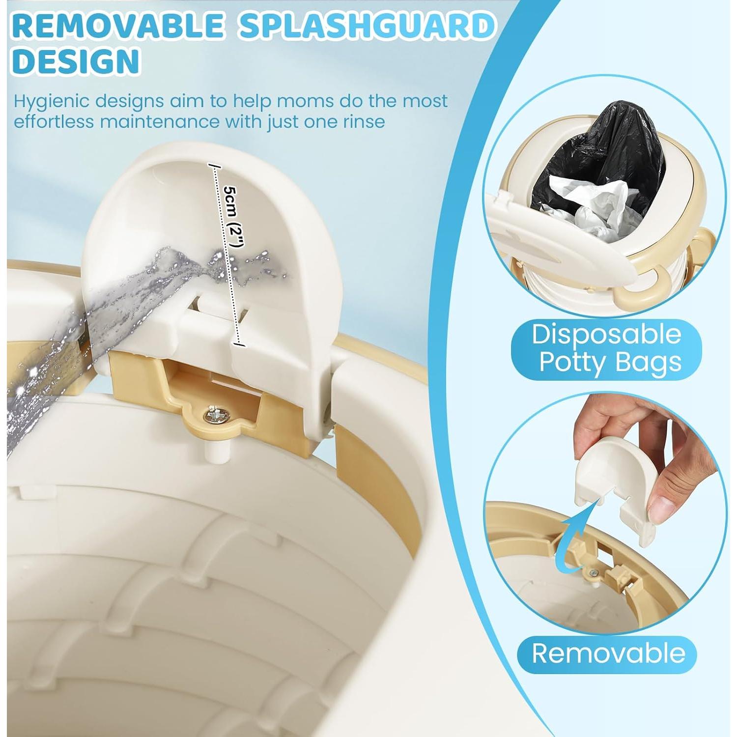 Asiento de Inodoro Portátil Orzbow para Niños - Caqui