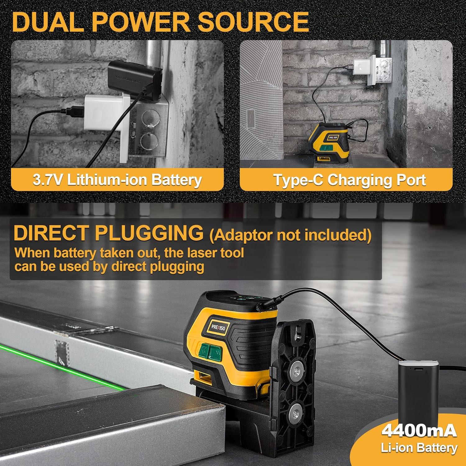 Nivel láser PREXISO con trípode 30m y 2 puntos de plomada