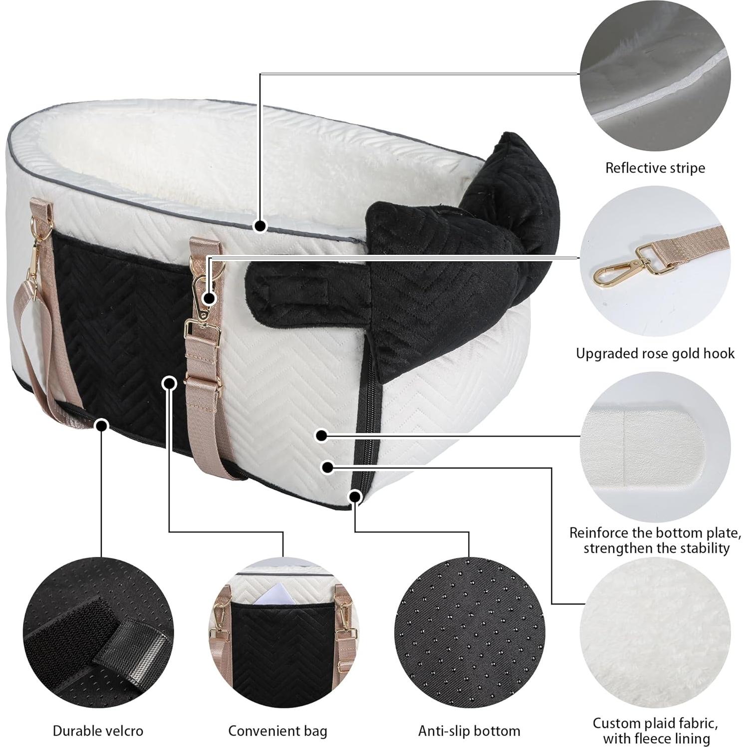 Asiento de coche para perros RUONARIER consola 45x24x22cm