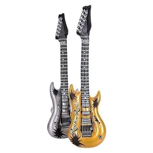 Inflables de Guitarra Gigante Toyco 101.6 cm 2 pcs Dorada Plateada