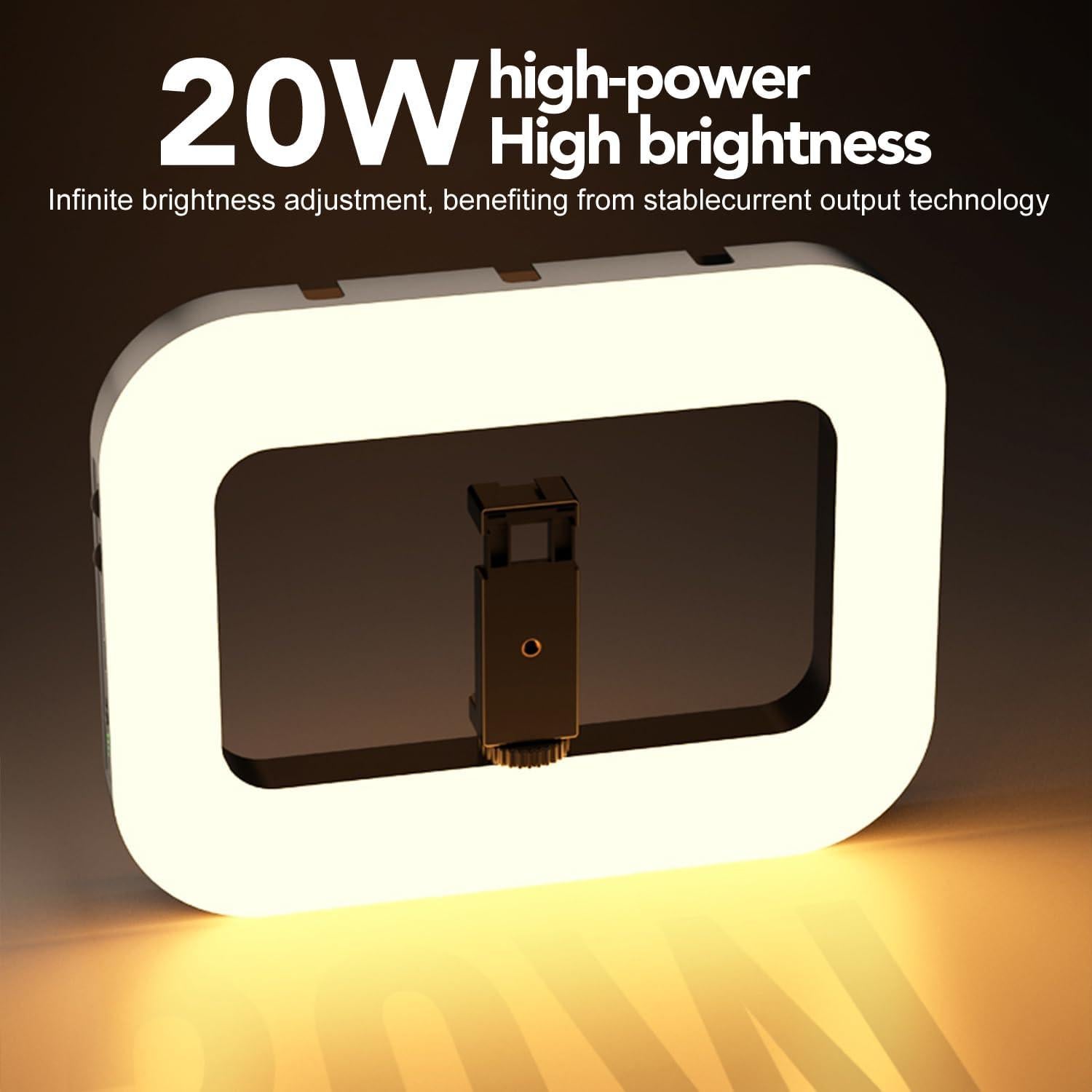 Anillo de Luz LED 20W con Trípode 203.2 cm y Batería 8000mAh