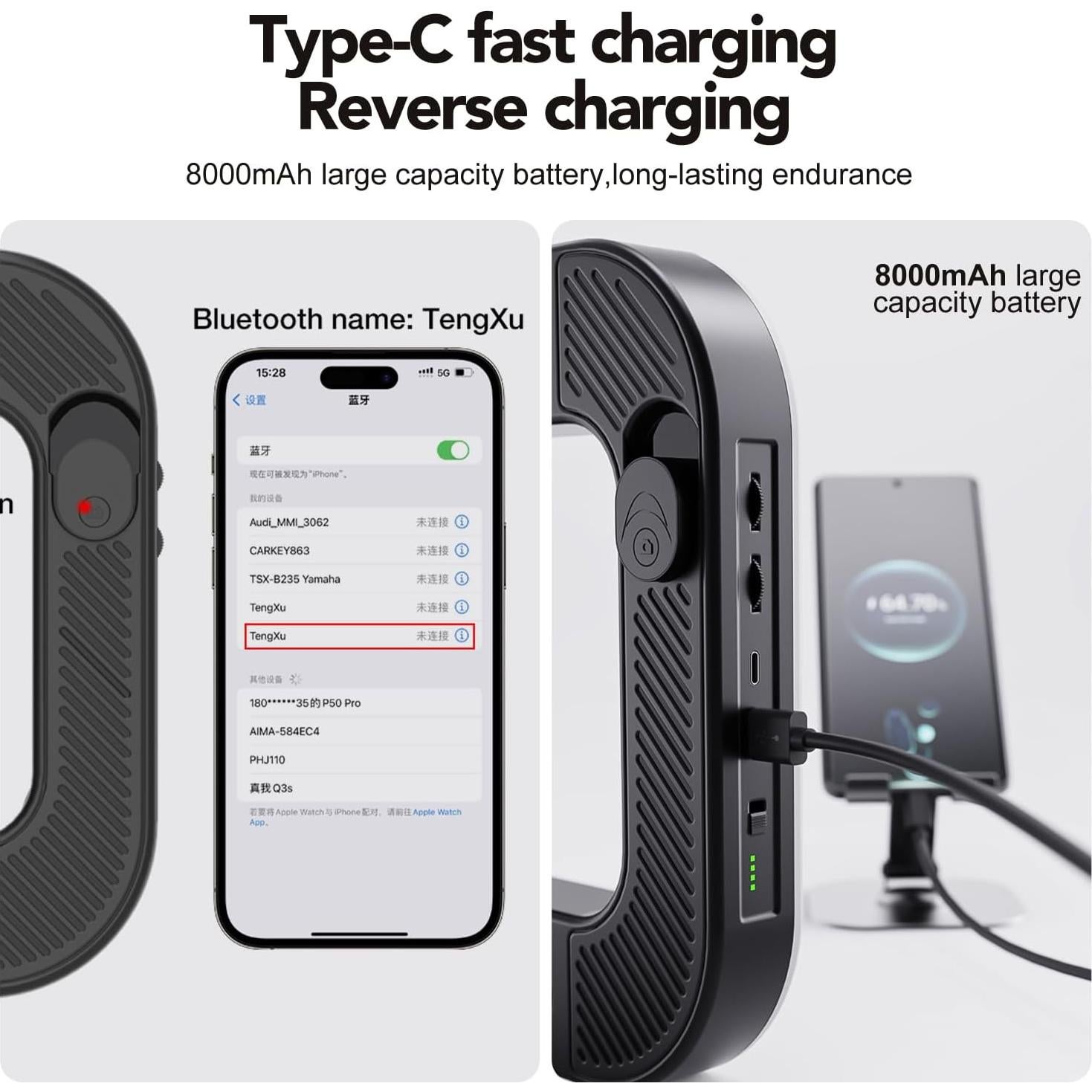 Anillo de Luz LED 20W con Trípode 203.2 cm y Batería 8000mAh