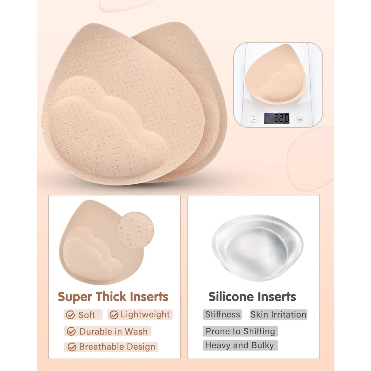 Insertos de Almohadillas para Sujetadores Ksang - Realce 4.19 cm