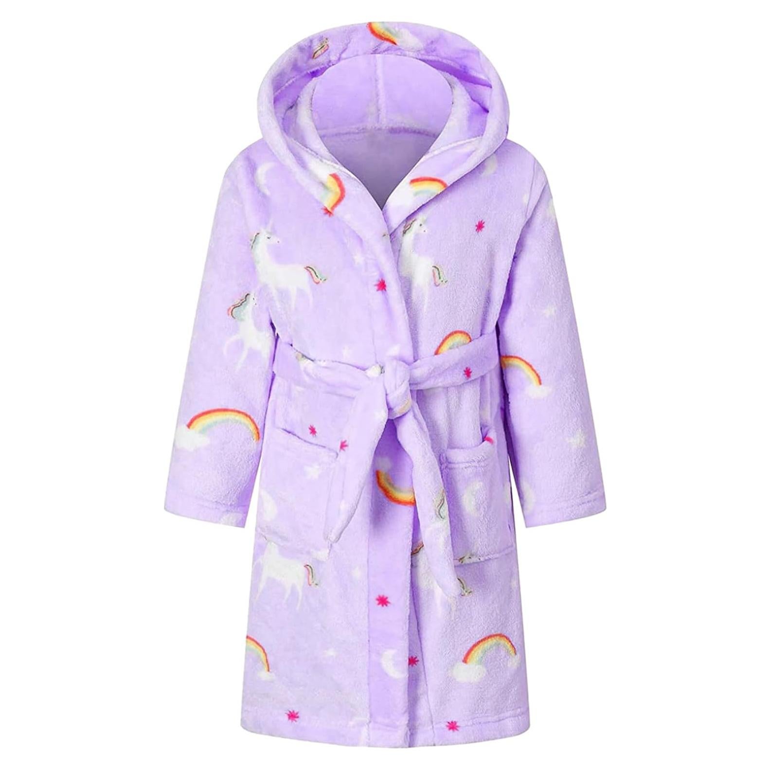 Bata de Baño con Capucha Polar para Niñas 2-12 Años - Púrpura Pony