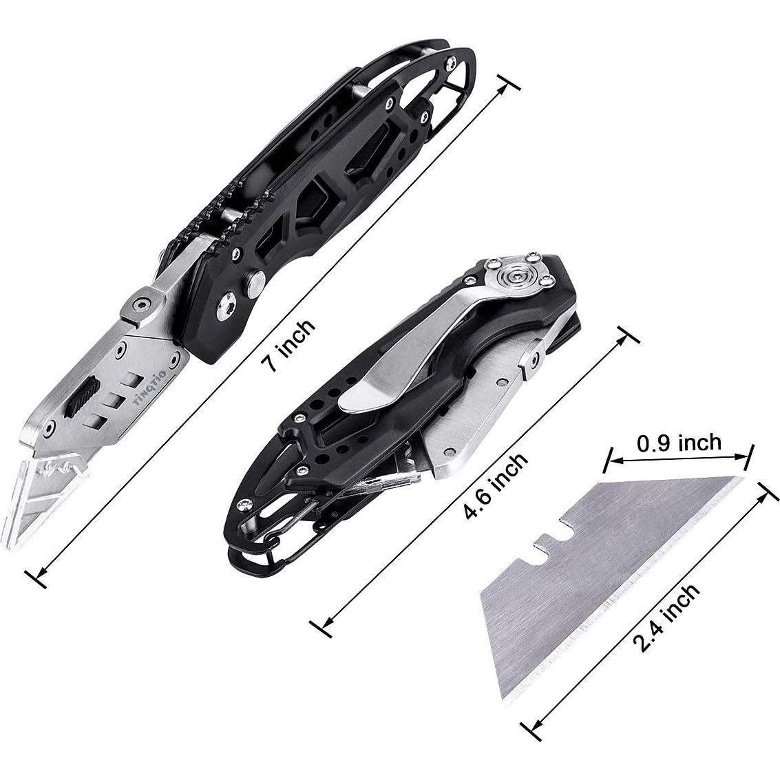 Cuchillo Cortador de Cajas Tingtio Plegable con 13 Cuchillas SK5