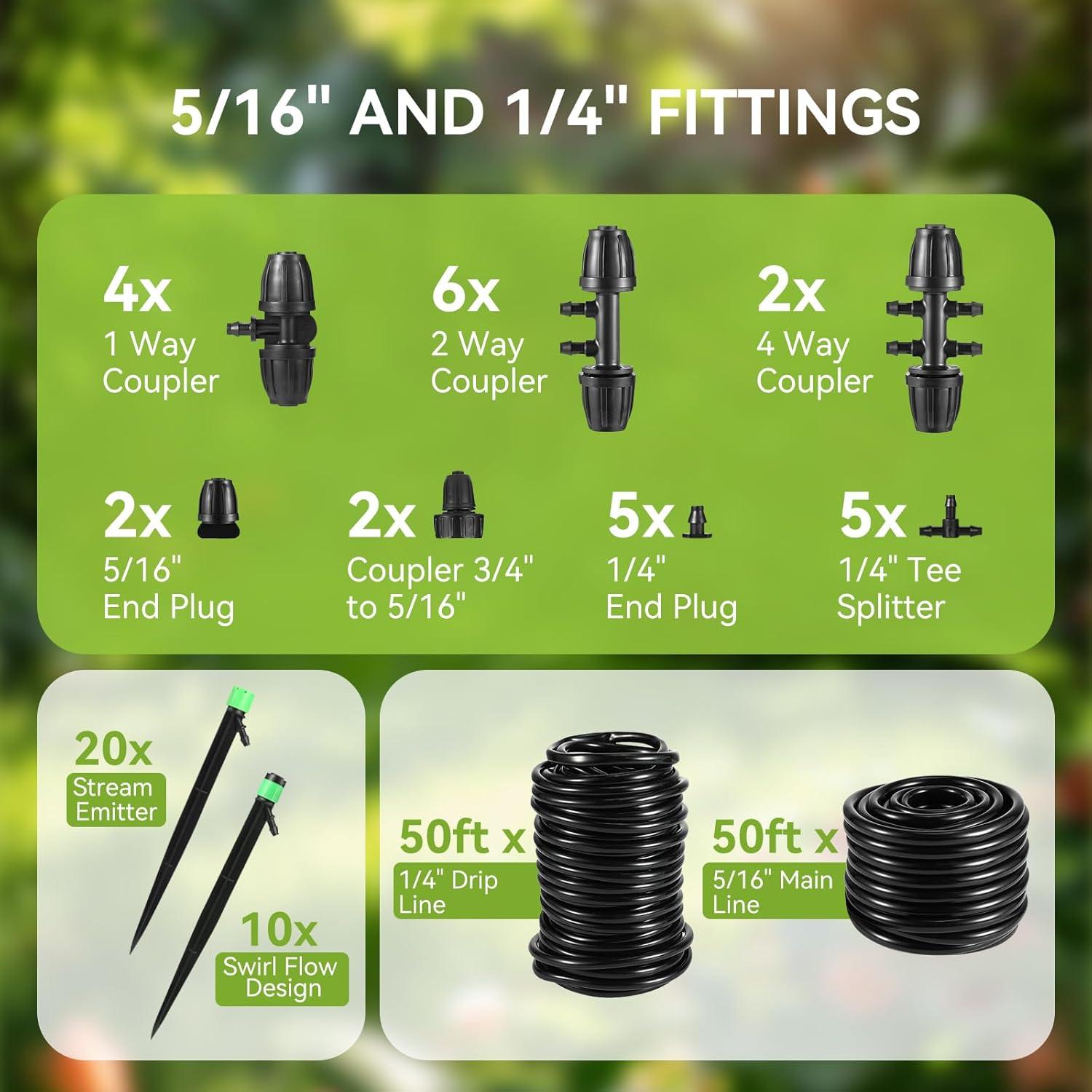 Kit de Riego por Goteo Gobelief - Sistema Ajustable 30.48 m