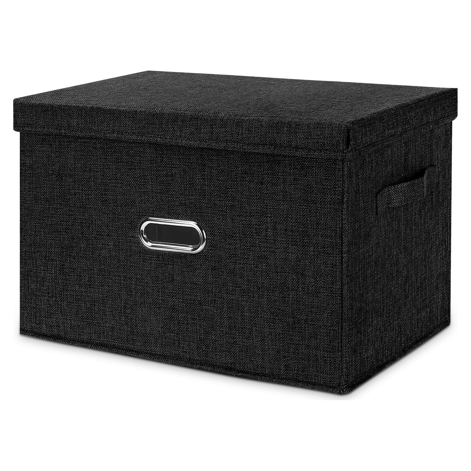 Caja de Almacenamiento Plegable Valease Pequeña Negra 33x25x18cm