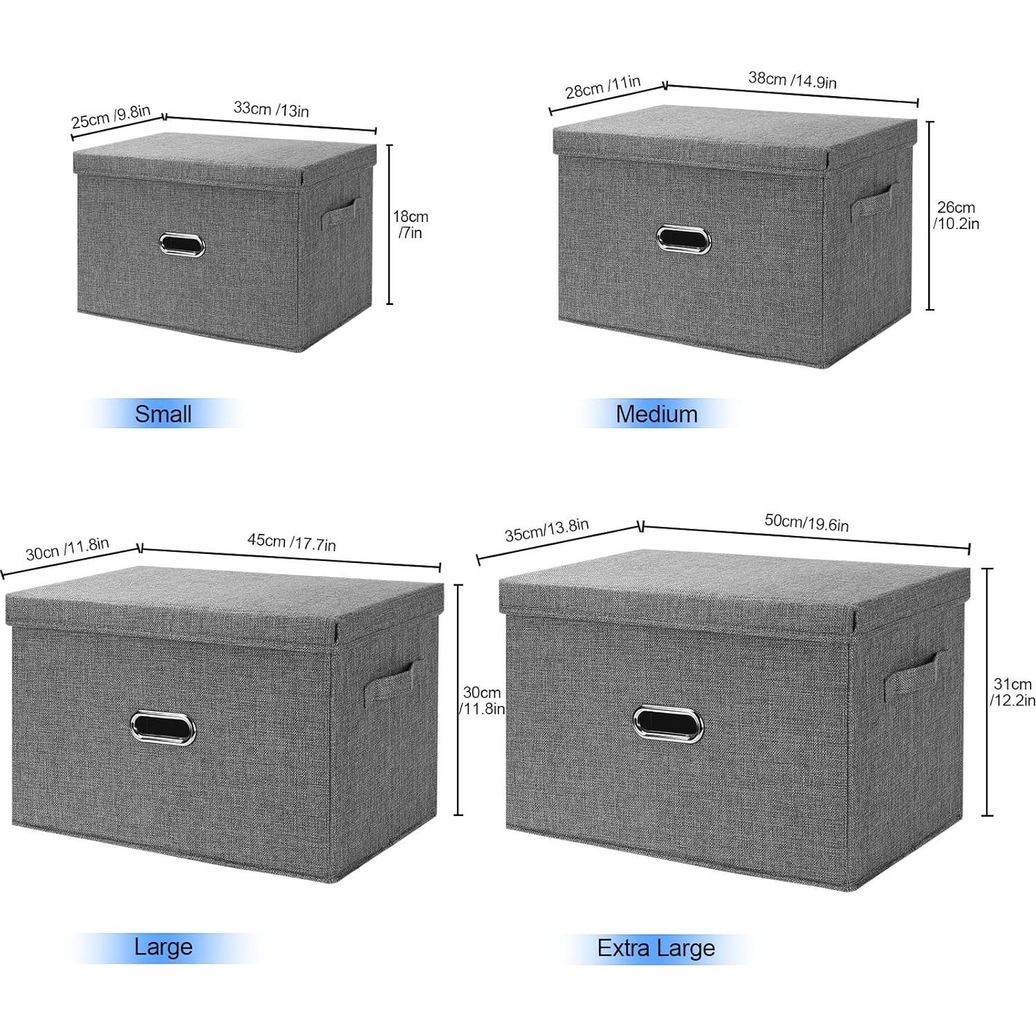 Caja de Almacenamiento Plegable Valease Pequeña Negra 33x25x18cm