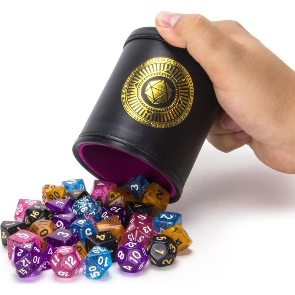 Taza de Maravilla Wiz Dice con 35 Dados Poliedricos DND