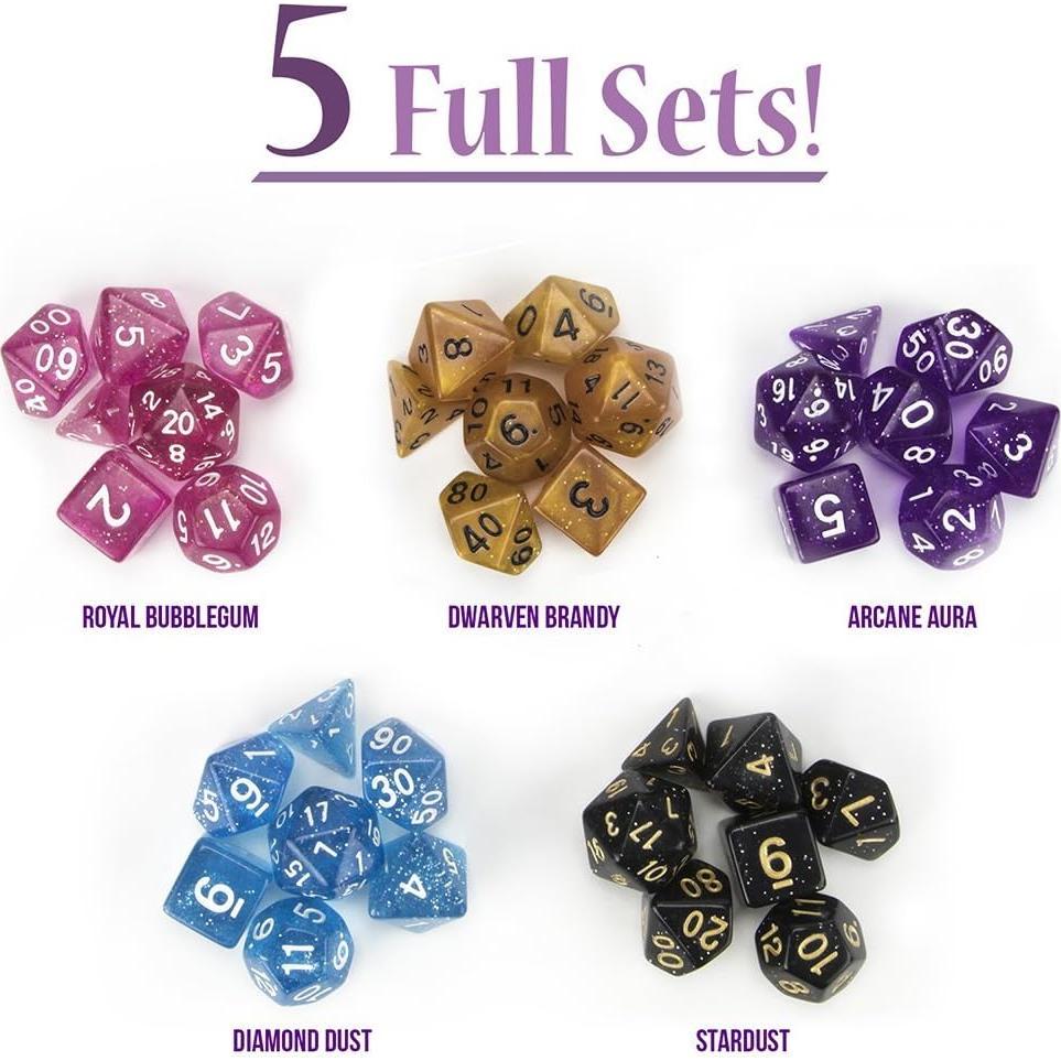 Taza de Maravilla Wiz Dice con 35 Dados Poliedricos DND