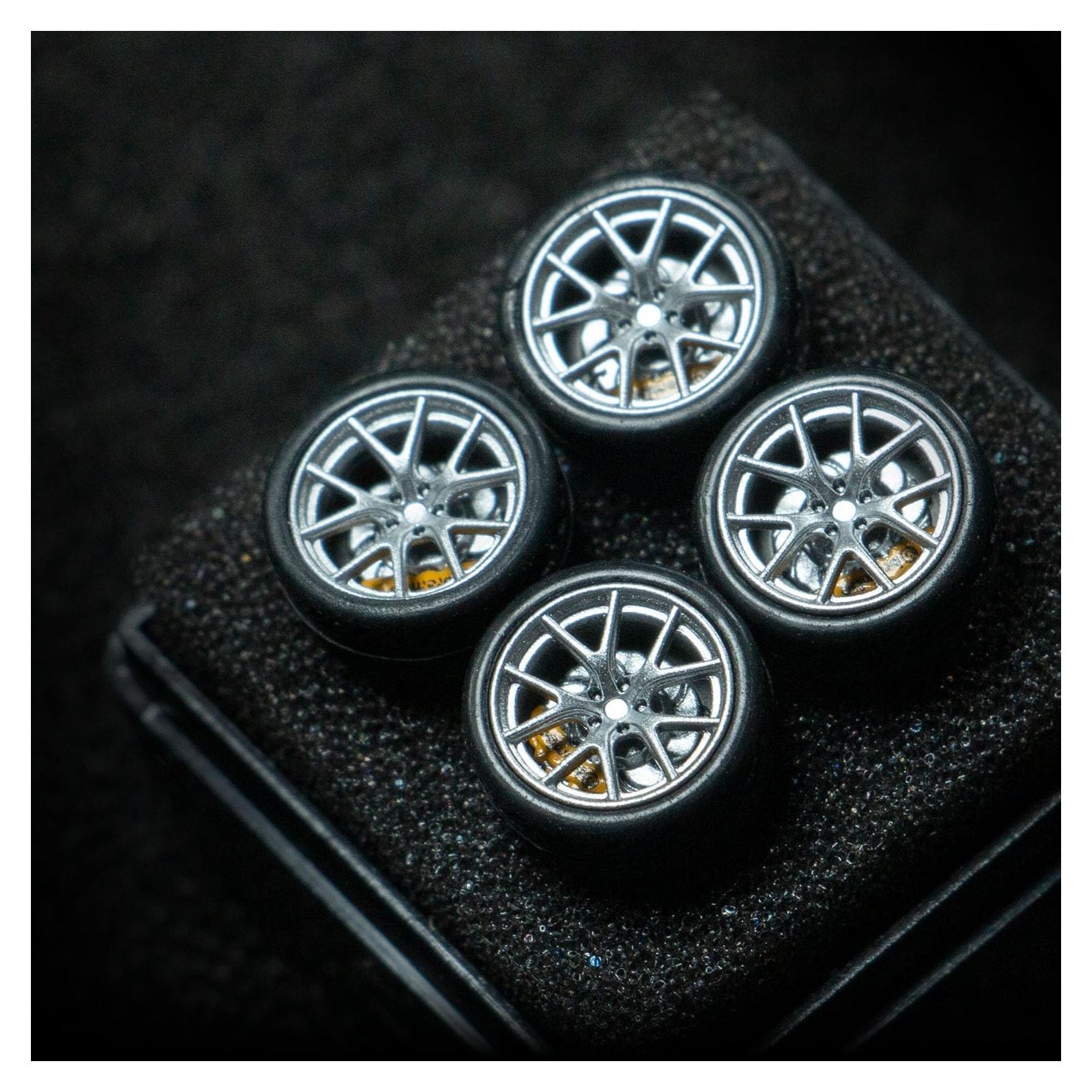 Ruedas 1:64 SMORCLUB con Neumáticos de Goma y Rodamientos