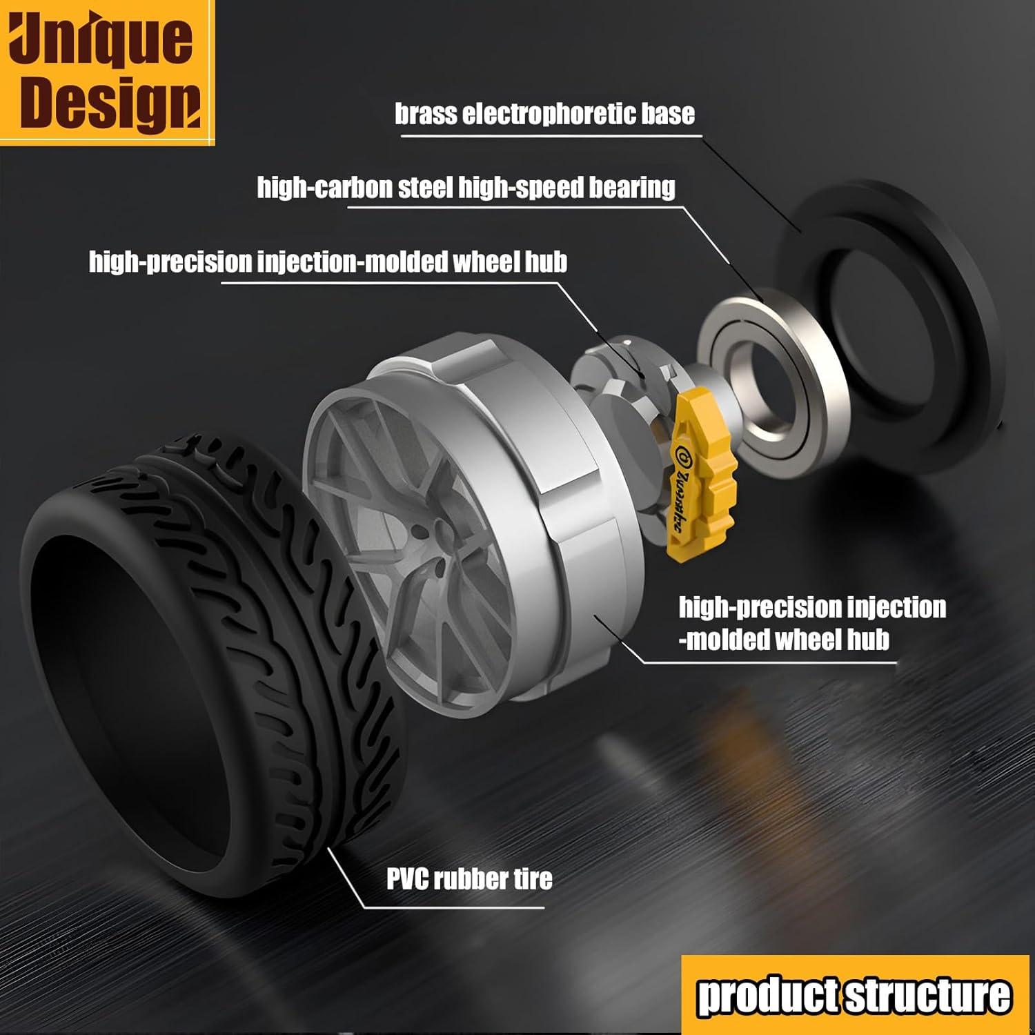 Ruedas 1:64 SMORCLUB con Neumáticos de Goma y Rodamientos