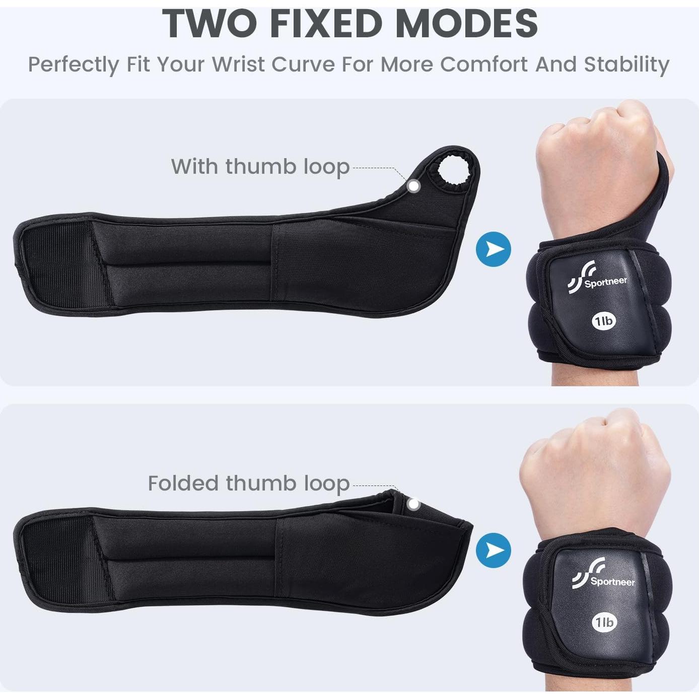 Pesas de Muñeca Sportneer 0.45 kg x 2 para Entrenamiento