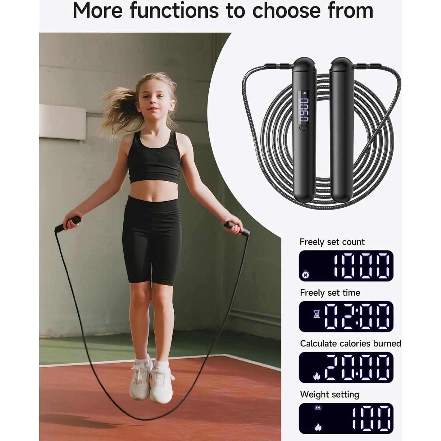 Cuerda de Salto Inteligente ACHDOFITS con Pantalla LED y Ajustable
