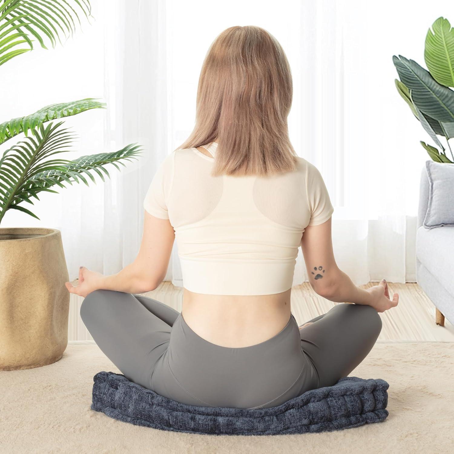 Cojín de Suelo TEXSTEAD Azul 50x50 cm para Meditación y Yoga