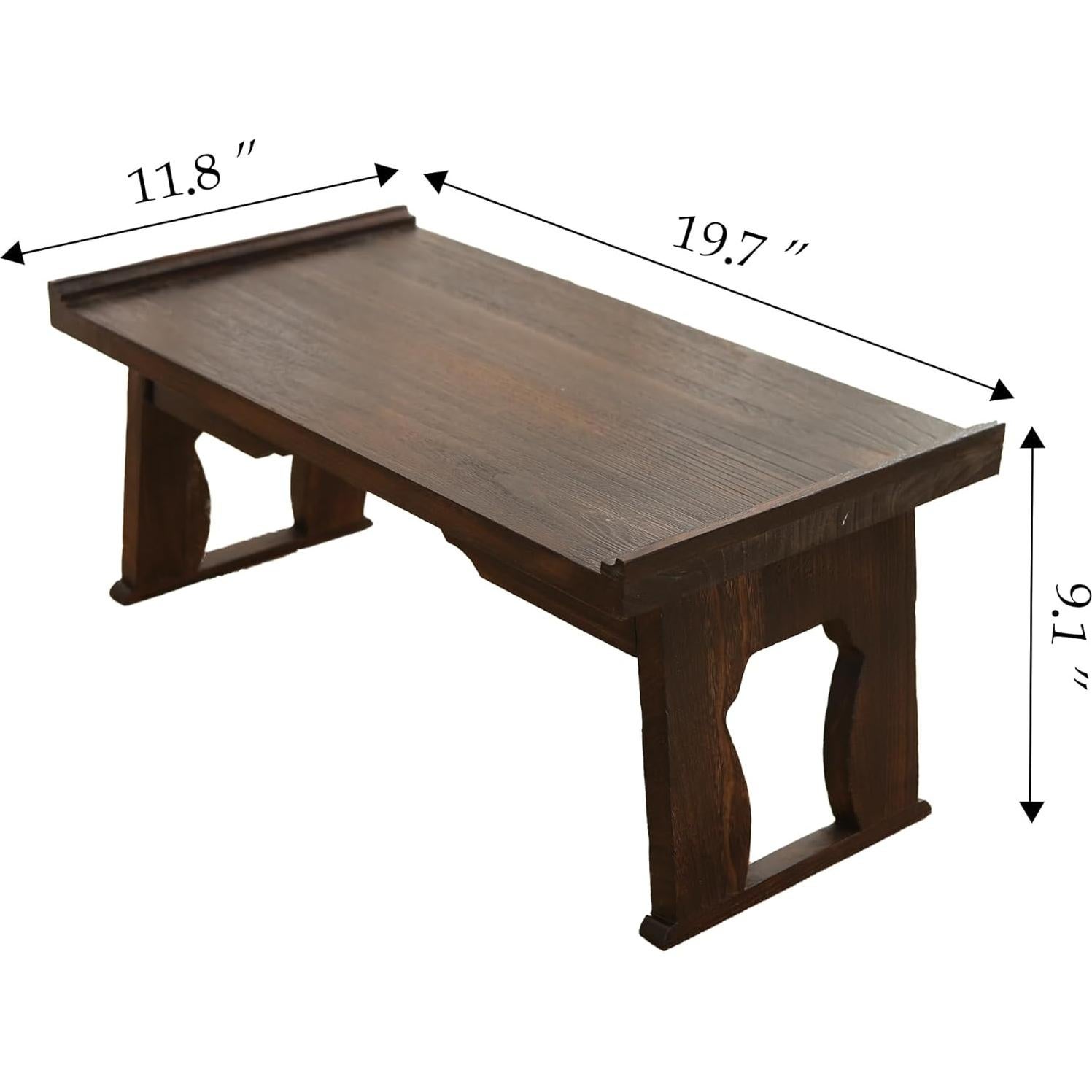 Mesa de Café Plegable Timwooly de Madera Nuez 50x30 cm