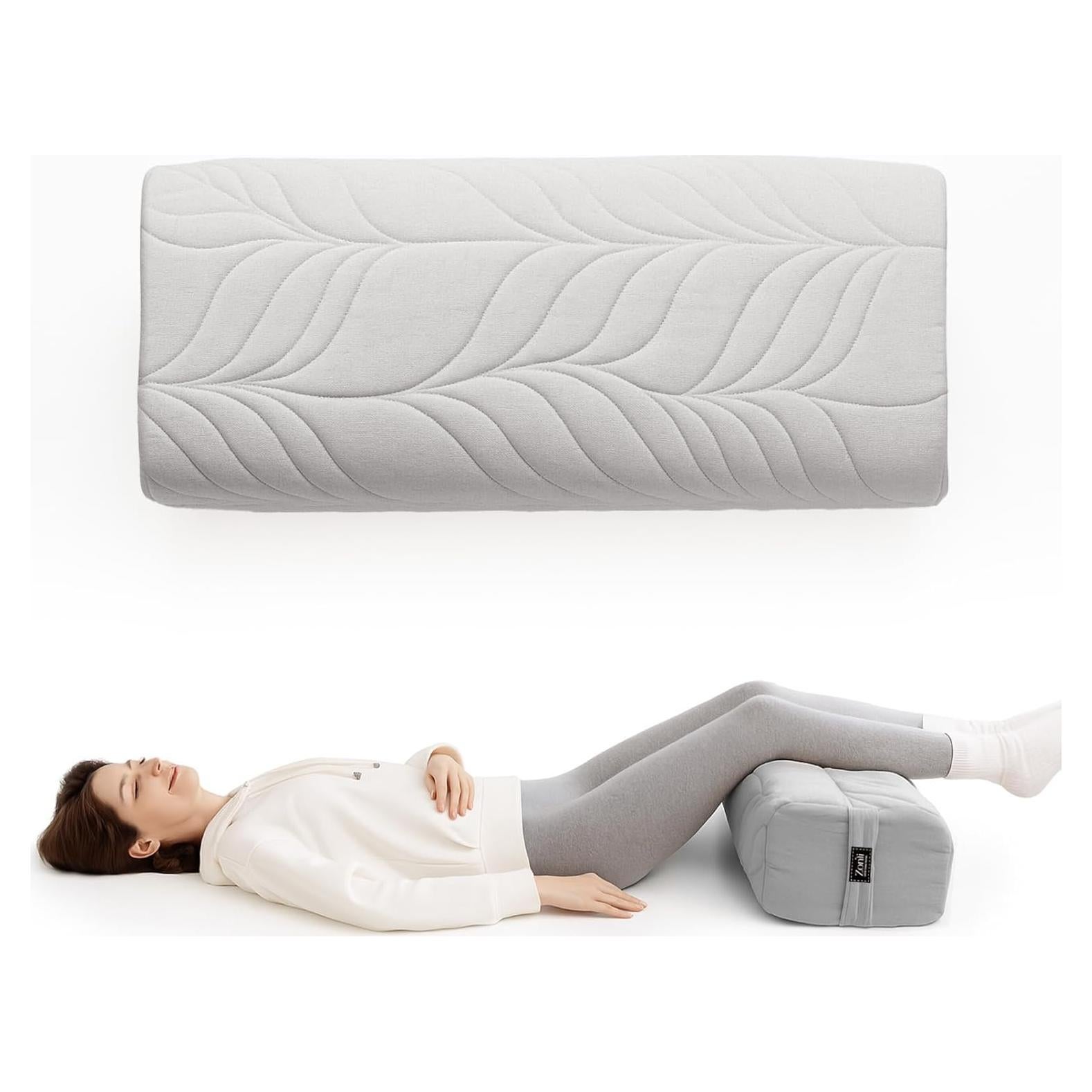 Almohada Bolster de Yoga ZonLi 66x28x18cm Algodón Gris