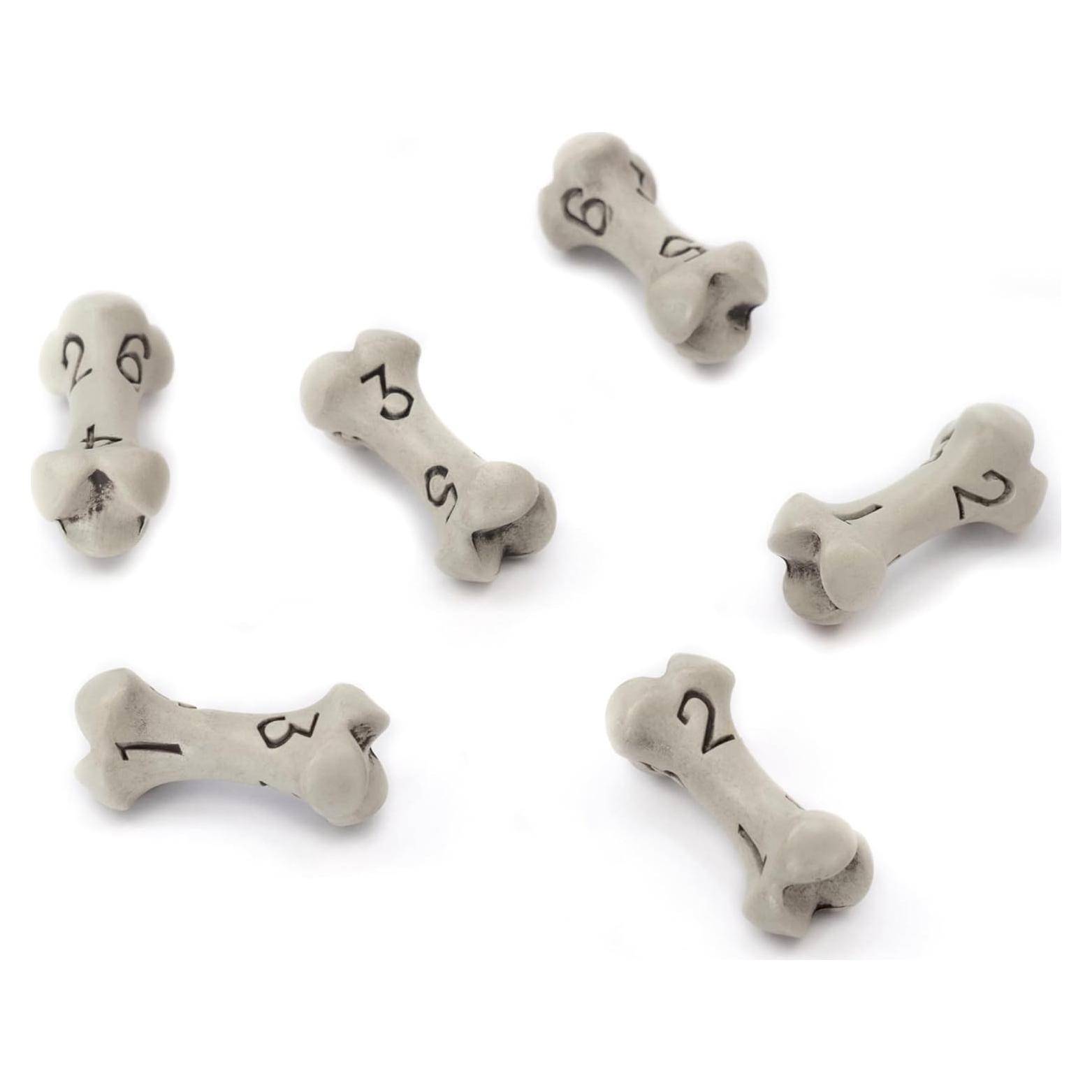 Juego de Dados D6 LYNX - Set de 6 Dados Hueso Blanco